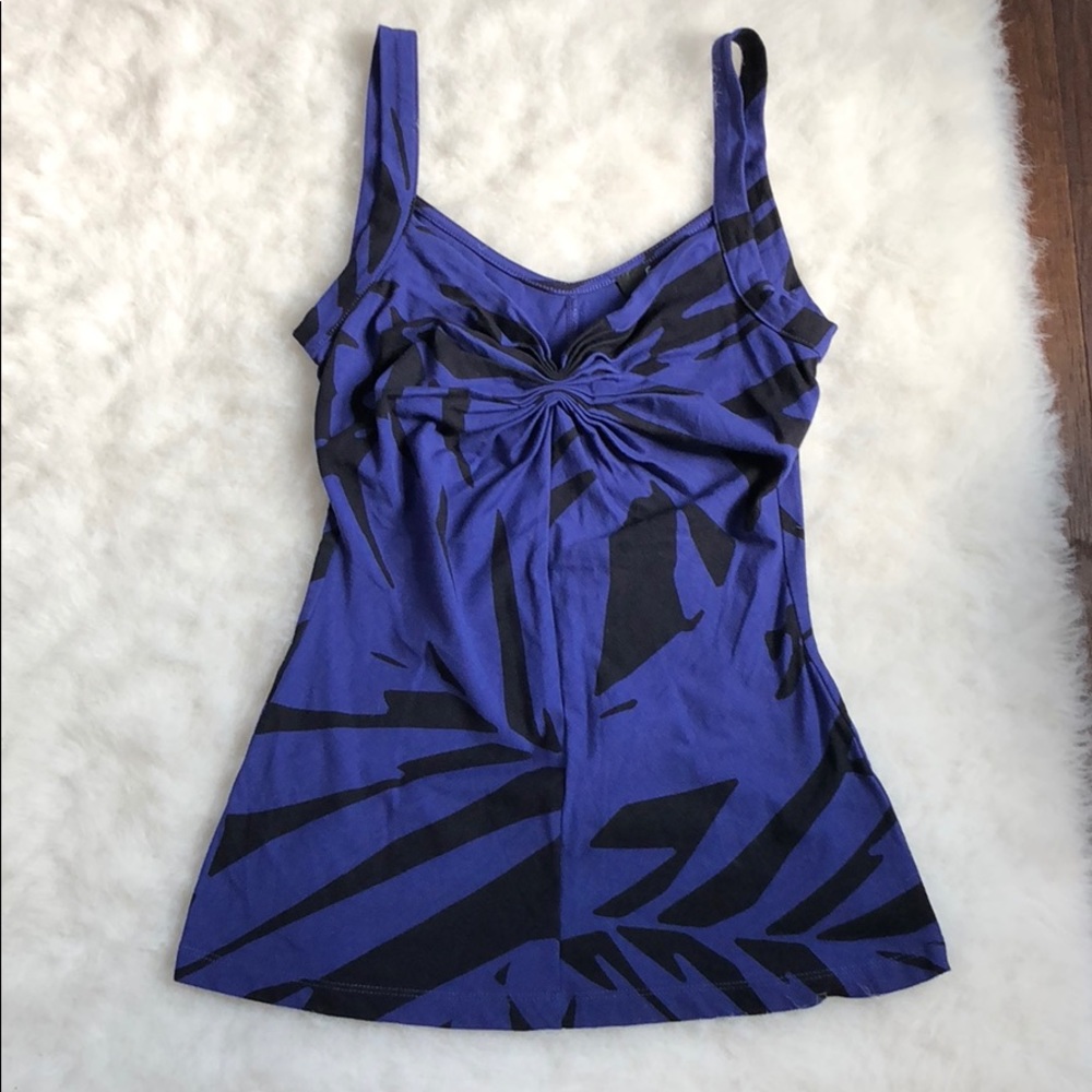 Express Blue& black print sleeveless top